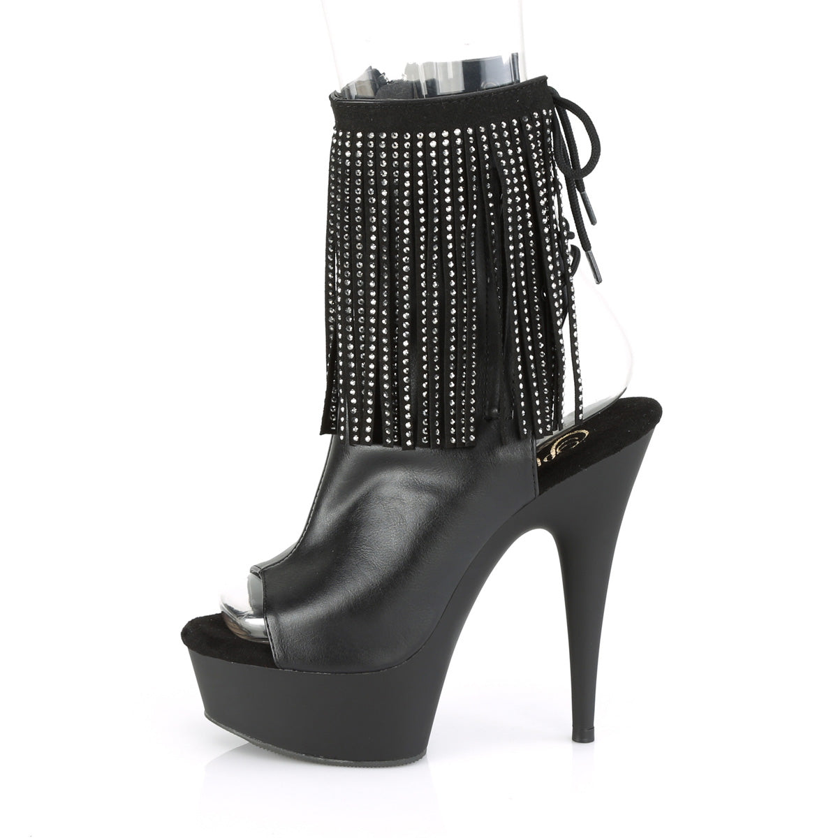 Pleaser Damen Knöchelstiefel DELIGHT-1018RSF BLK Faux Leder / BLK Matte