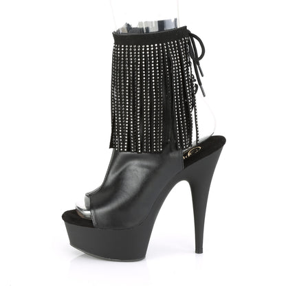 Pleaser Damen Knöchelstiefel DELIGHT-1018RSF BLK Faux Leder / BLK Matte
