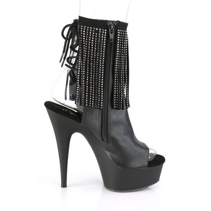 Pleaser Damen Knöchelstiefel DELIGHT-1018RSF BLK Faux Leder / BLK Matte