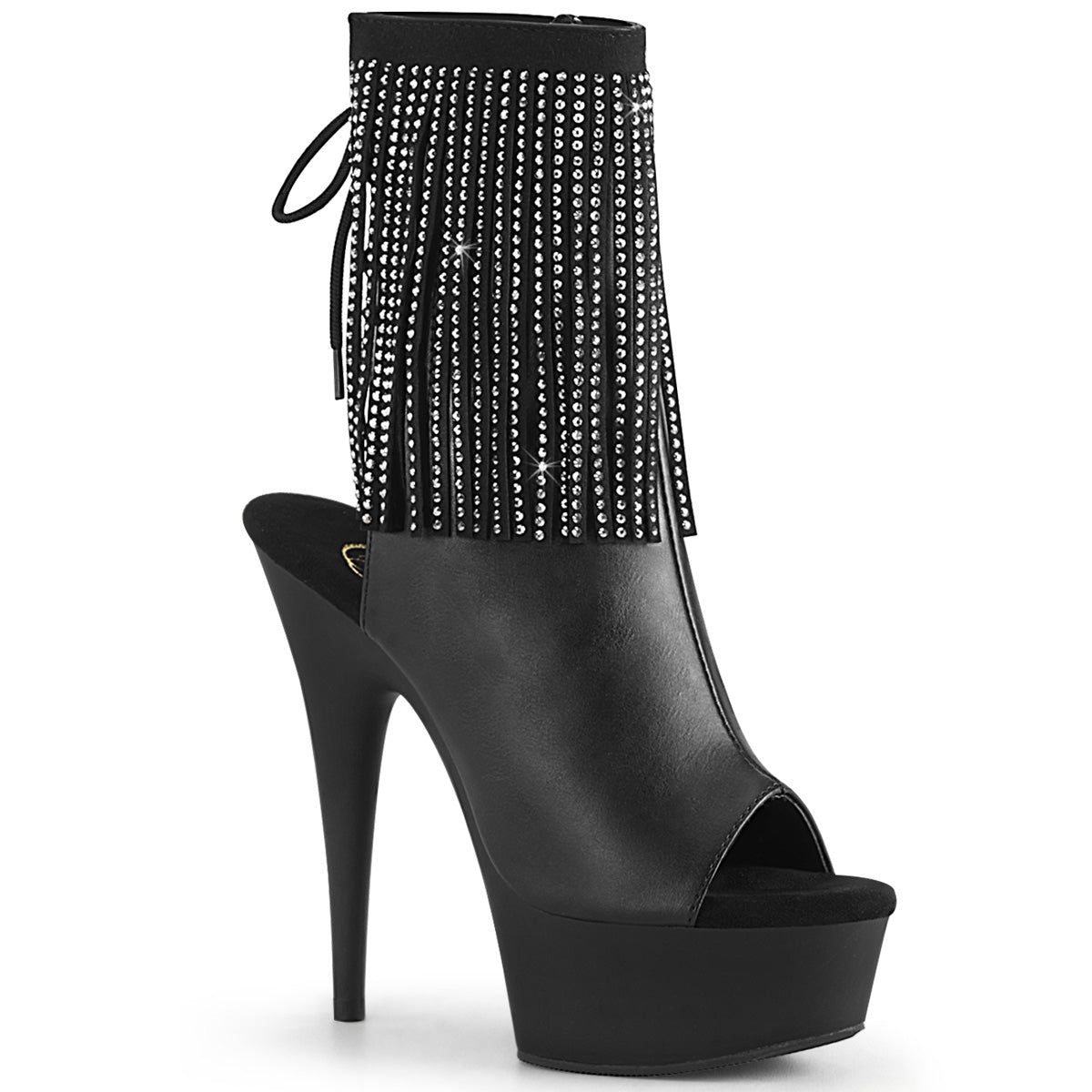 Pleaser Damen Knöchelstiefel DELIGHT-1018RSF BLK Faux Leder / BLK Matte