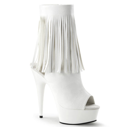 Pleaser Damen Knöchelstiefel DELIGHT-1019 WHT FAUX-Leder / WHT