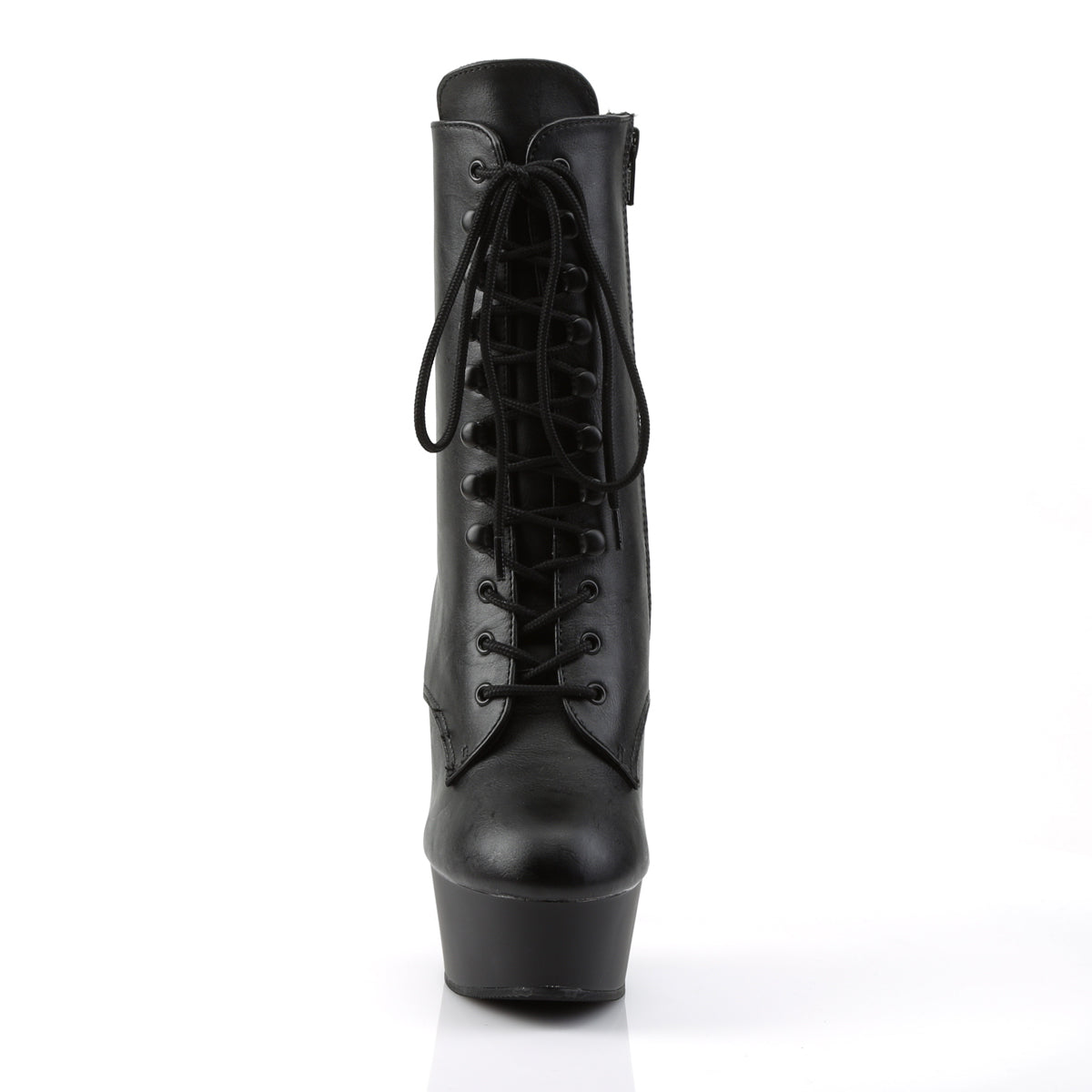Pleaser Womens Ankle Boots DELIGHT-1020 Blk Faux Leather/Blk Matte