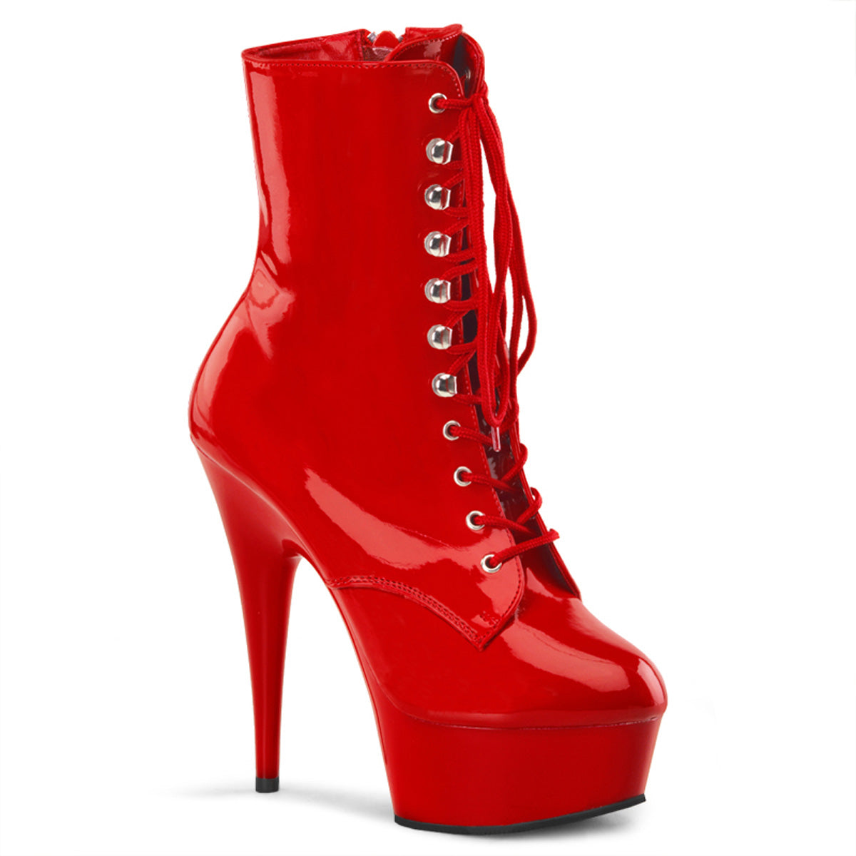 Pleaser Womens Ankle Boots DELIGHT-1020 Red Pat/Red