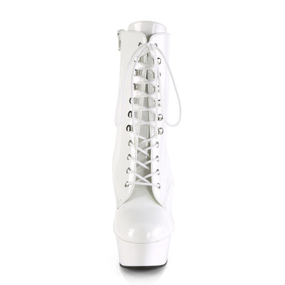 Pleaser Womens Ankle Boots DELIGHT-1020 Wht Pat/Wht