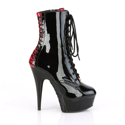 Pleaser Womens Ankle Boots DELIGHT-1020FH Blk Pat/Blk