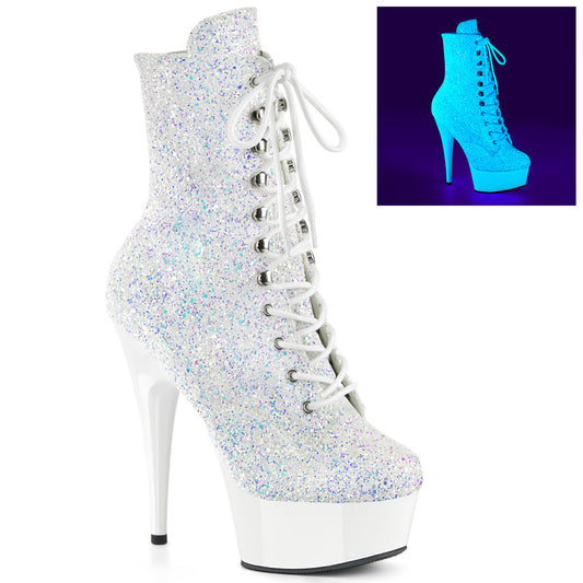 Pleaser   DELIGHT-1020LG Neon WHT Multi Glitter/Neon WHT