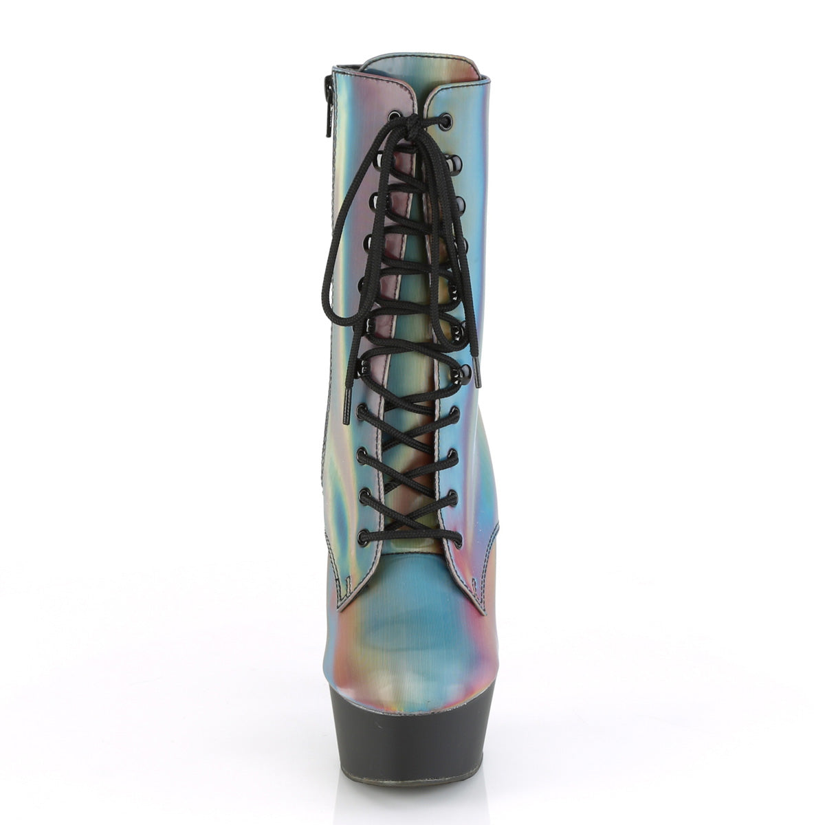Pleaser Damen Knöchelstiefel DELIGHT-1020Refl. Rainbow Reflektierend / blk matt