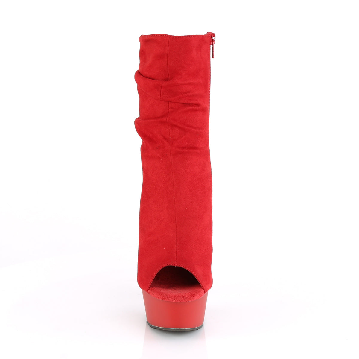 Pleaser Damen Knöchelstiefel DELIGHT-1031 Red Faux Wildleder / Rotmatte
