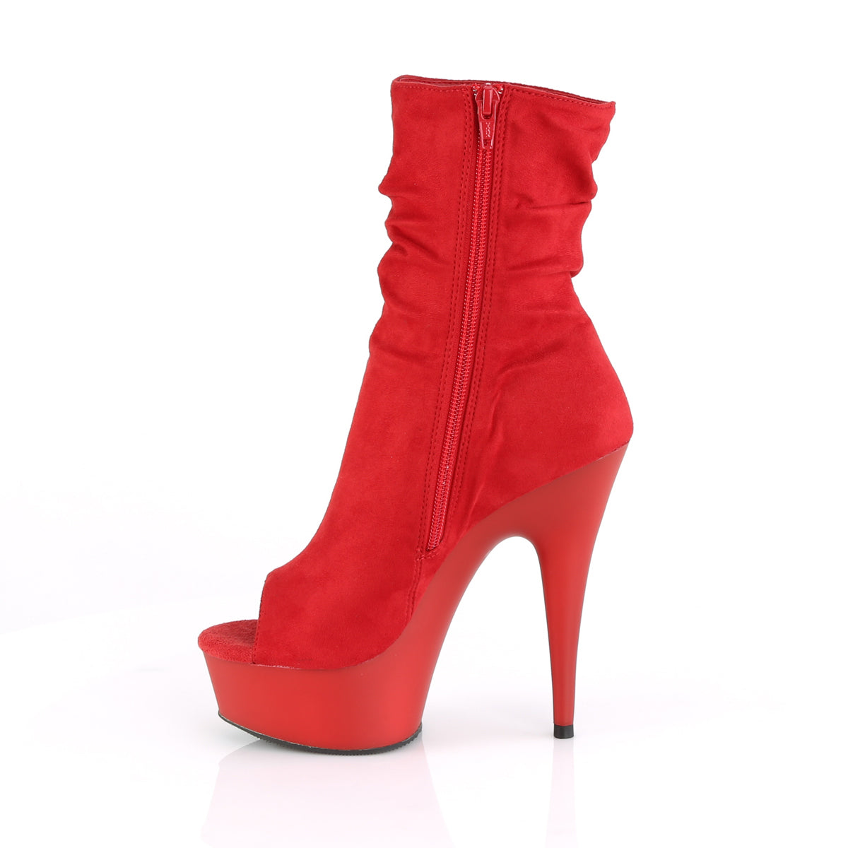 Pleaser Damen Knöchelstiefel DELIGHT-1031 Red Faux Wildleder / Rotmatte