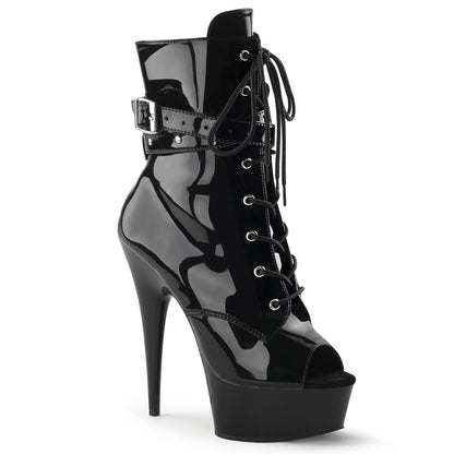 Pleaser Damen Knöchelstiefel DELIGHT-1033 BLK Pat / BLK