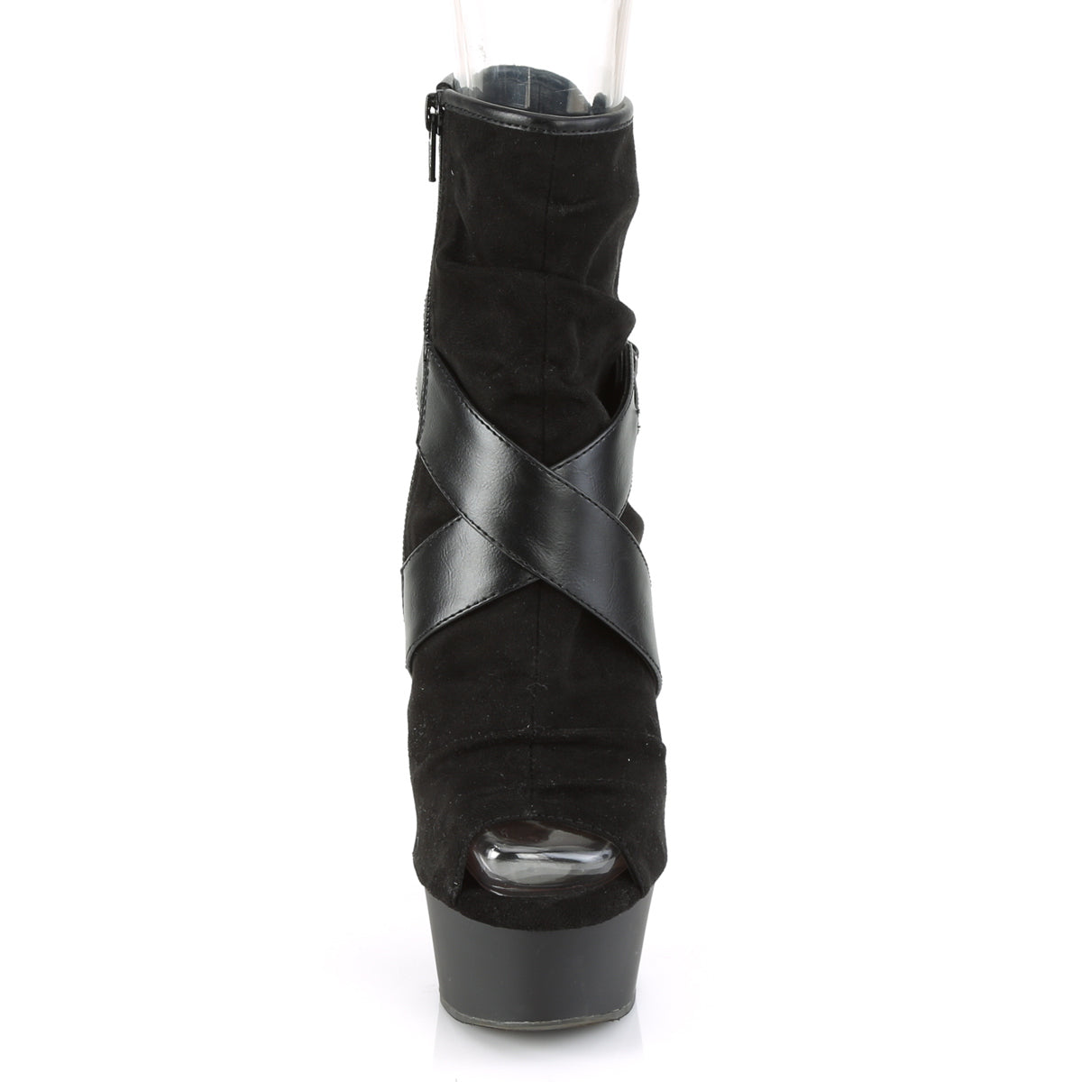 Pleaser Damen Knöchelstiefel DELIGHT-1034 BLK Faux Wildleder-Faux-Leder / BLK Matte