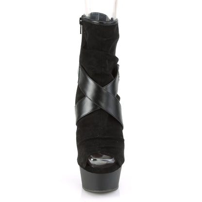 Pleaser Damen Knöchelstiefel DELIGHT-1034 BLK Faux Wildleder-Faux-Leder / BLK Matte
