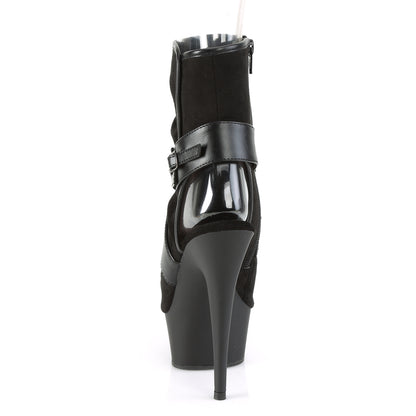 Pleaser Damen Knöchelstiefel DELIGHT-1034 BLK Faux Wildleder-Faux-Leder / BLK Matte