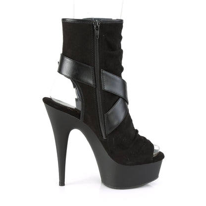 Pleaser Damen Knöchelstiefel DELIGHT-1034 BLK Faux Wildleder-Faux-Leder / BLK Matte