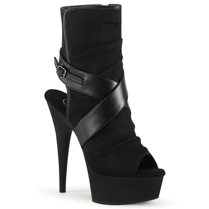 Pleaser Damen Knöchelstiefel DELIGHT-1034 BLK Faux Wildleder-Faux-Leder / BLK Matte
