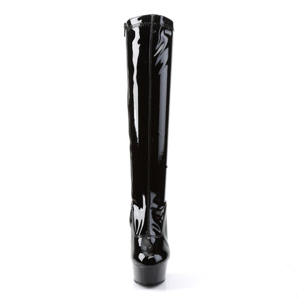 Pleaser Womens Boots. DELIGHT-2000 BLK STR Pat / BLK