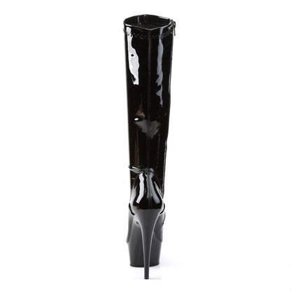 Pleaser Womens Boots. DELIGHT-2000 BLK STR Pat / BLK