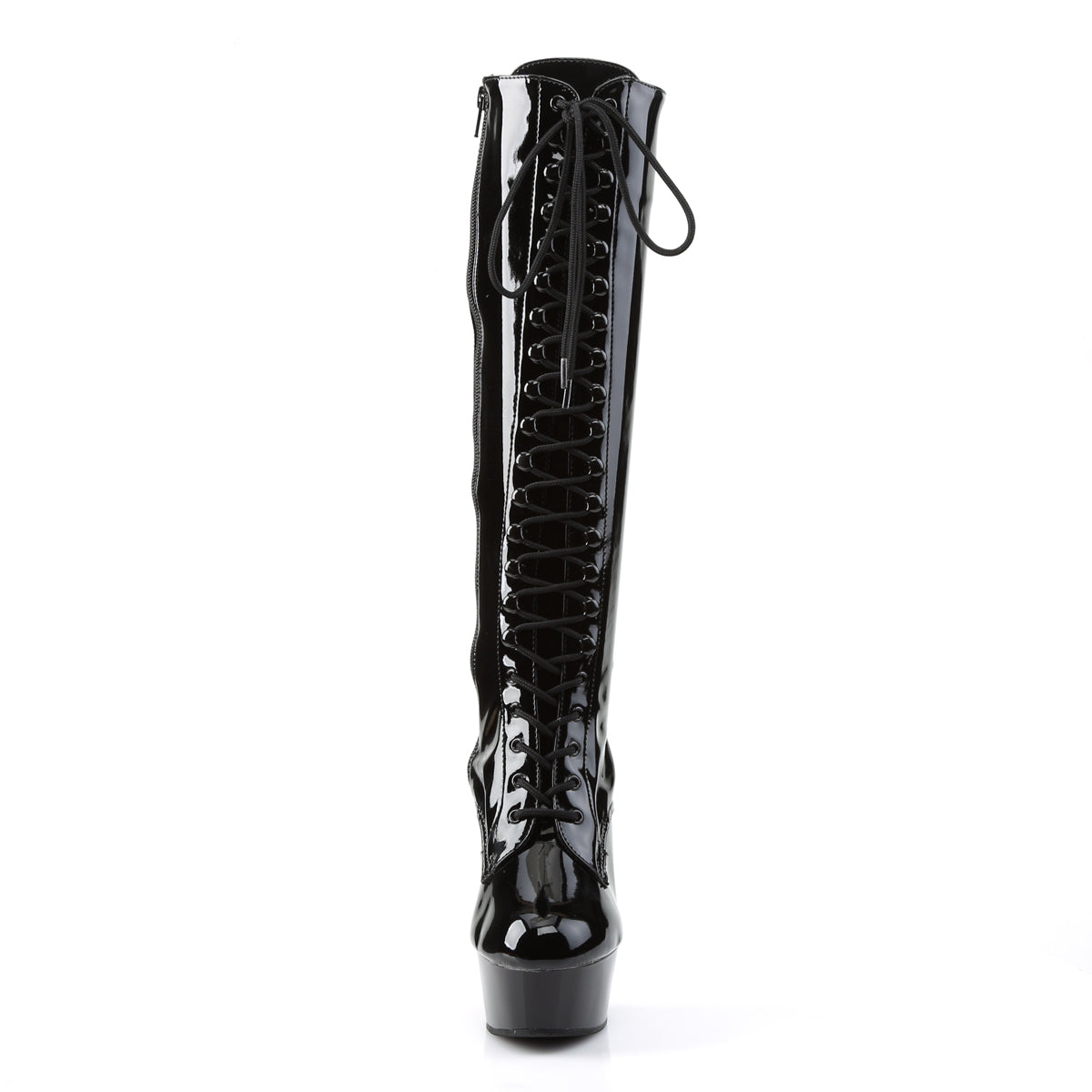 Pleaser Womens Boots DELIGHT-2023 Blk Str Pat/Blk