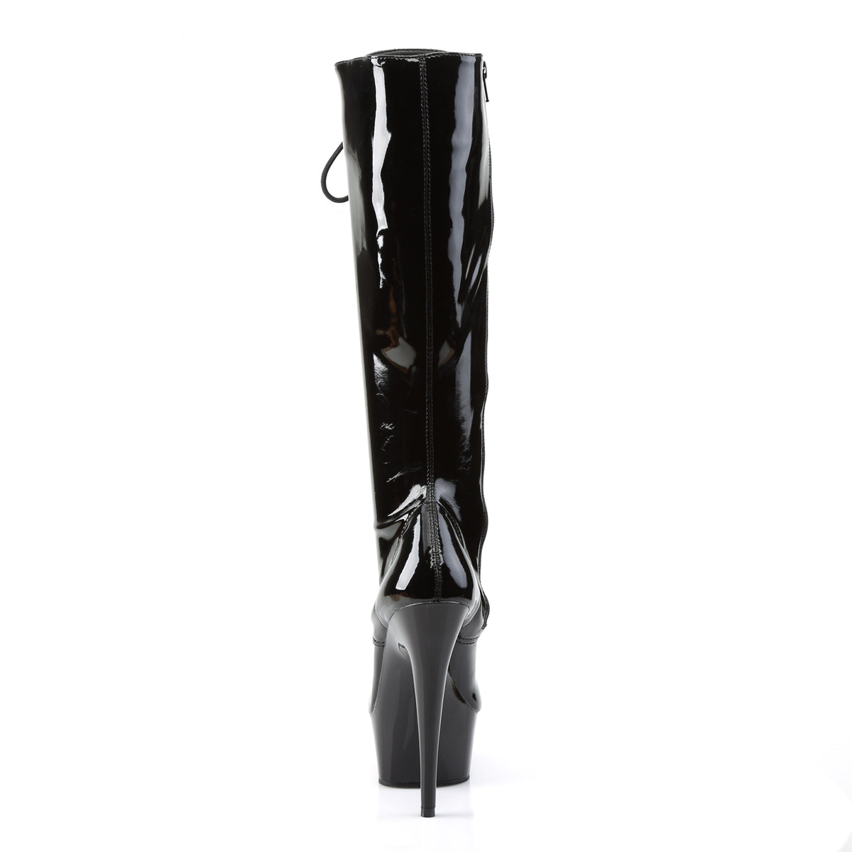 Pleaser Womens Boots. DELIGHT-2023 BLK Str Pat / BLK