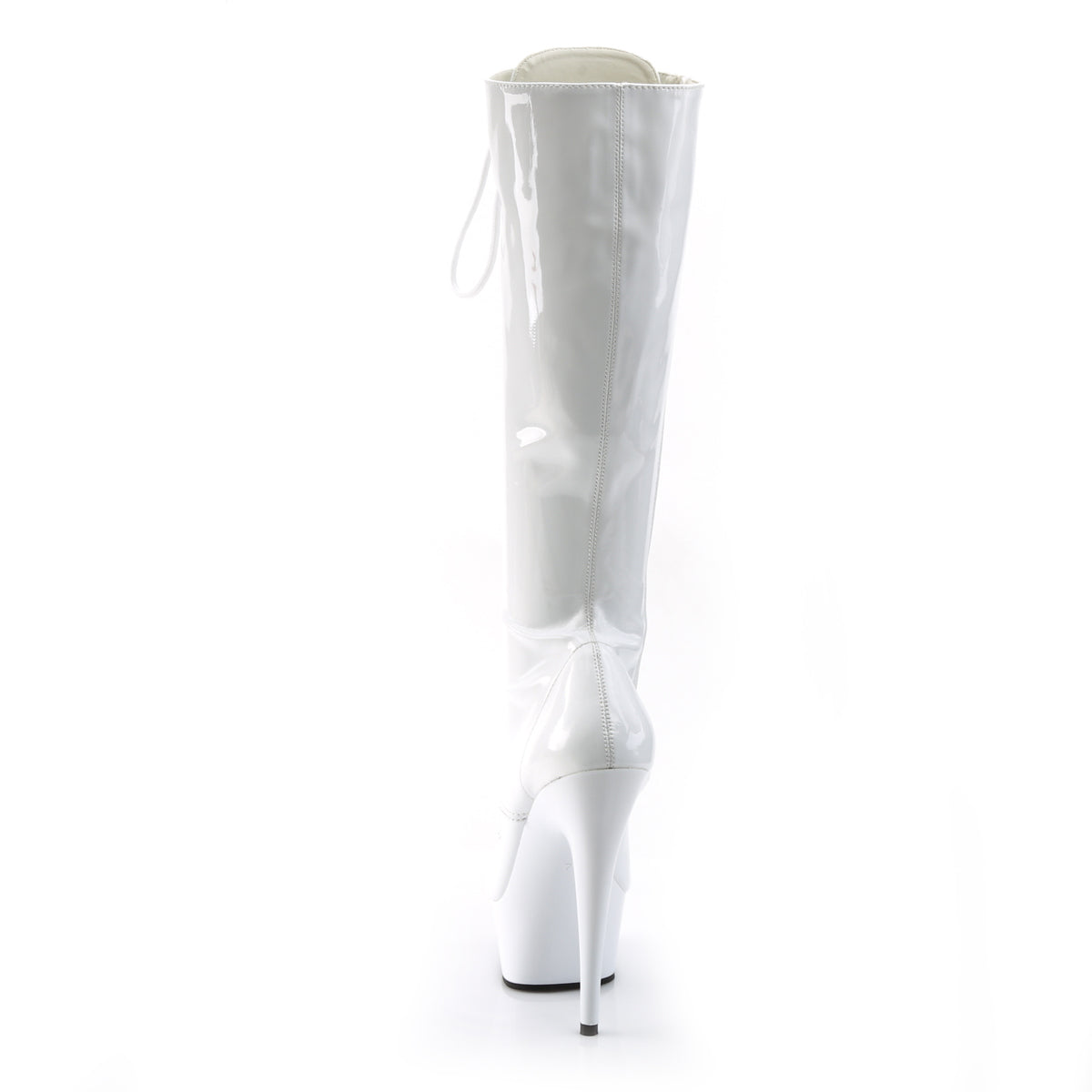 Pleaser Womens Boots. DELIGHT-2023 WHT STRAT / WHT