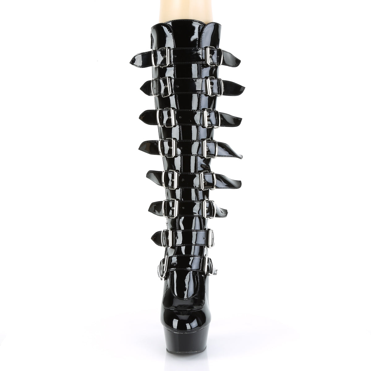 Pleaser Womens Boots. DELIGHT-2049 BLK Pat / BLK