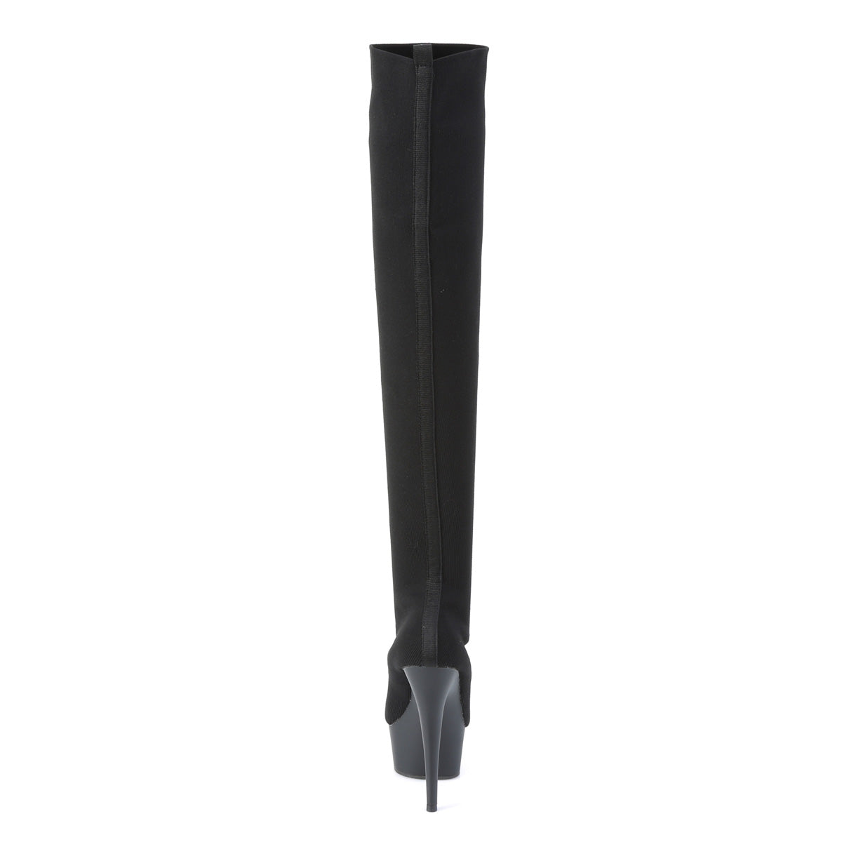 Pleaser Womens Boots. DELIGHT-3002-1 BLK-Stretch-Strickstoff / BLK Matte