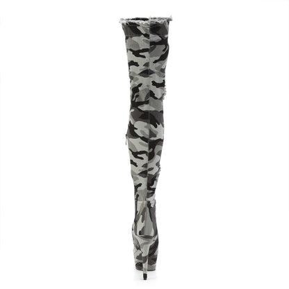Pleaser Womens Boots DELIGHT-3005 Camo Str Fabric/Camo Str Fabric