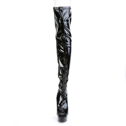 Pleaser Womens Boots DELIGHT-3011 Blk Str. Pat/Blk