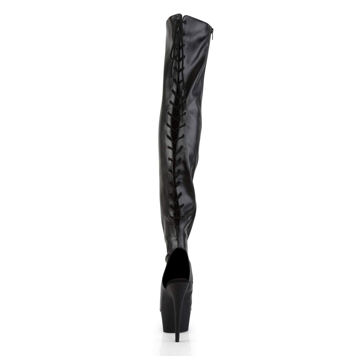 Pleaser Womens Boots. DELIGHT-3017 BLK Str Faux Leder / BLK