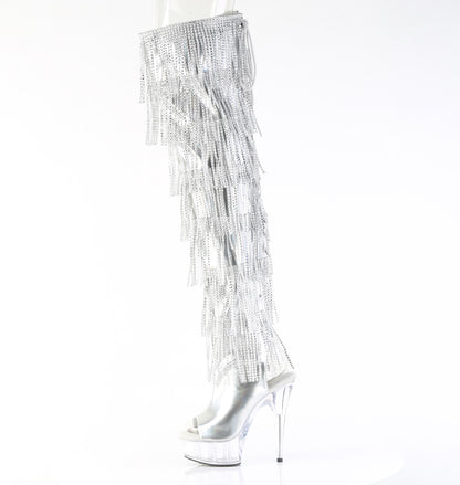 Pleaser Women's Platform Shoes DELIGHT-3017HG-RSF Slv Holo Metallic Pu/Clr