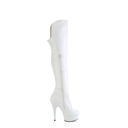 Pleaser   DELIGHT-3018 WHT STR. Kunstleder/WHT Matte