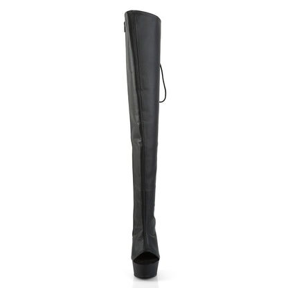 Pleaser Womens Boots. DELIGHT-3019 BLK Faux Leder / BLK Matte