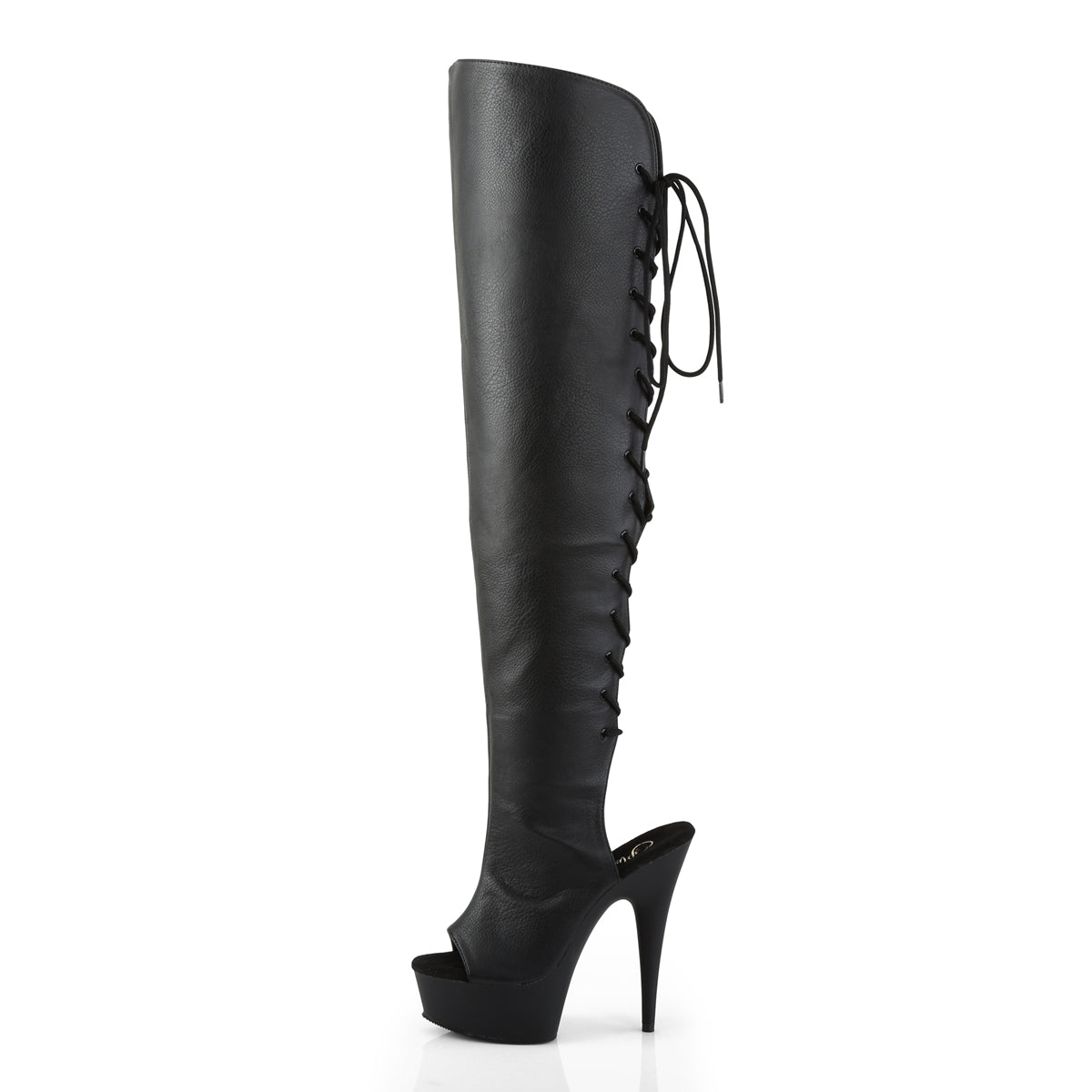 Pleaser Womens Boots. DELIGHT-3019 BLK Faux Leder / BLK Matte