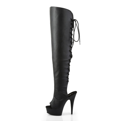 Pleaser Womens Boots. DELIGHT-3019 BLK Faux Leder / BLK Matte