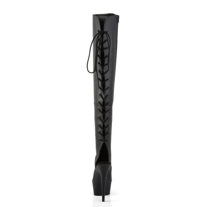 Pleaser Womens Boots. DELIGHT-3019 BLK Faux Leder / BLK Matte