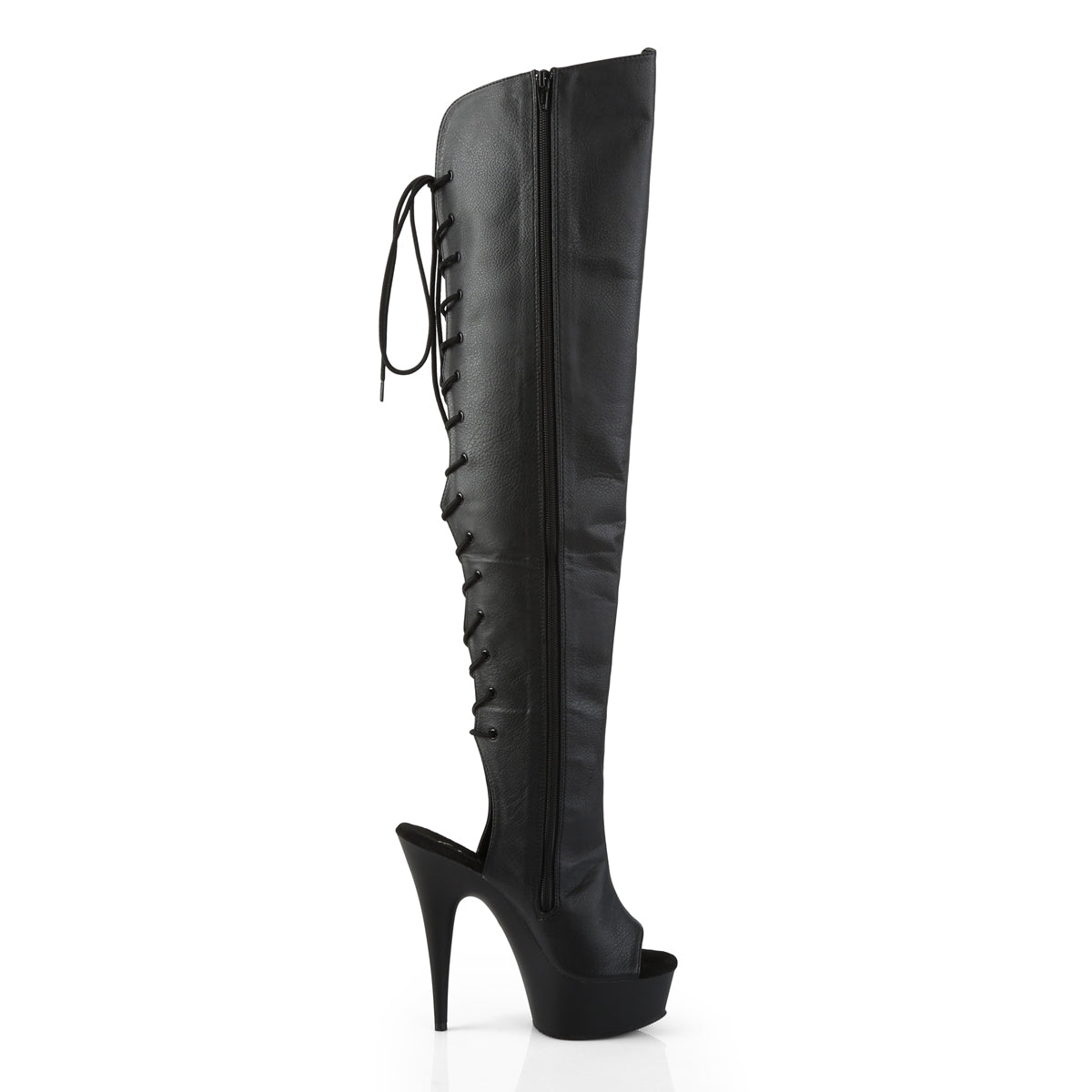 Pleaser Womens Boots. DELIGHT-3019 BLK Faux Leder / BLK Matte