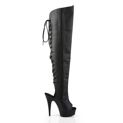 Pleaser Womens Boots. DELIGHT-3019 BLK Faux Leder / BLK Matte