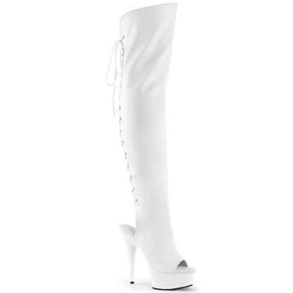 Pleaser Womens Boots DELIGHT-3019 Wht Faux Leather/Wht