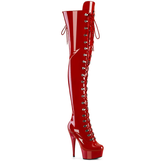 Pleaser   DELIGHT-3022 Red Str Pat/Rot