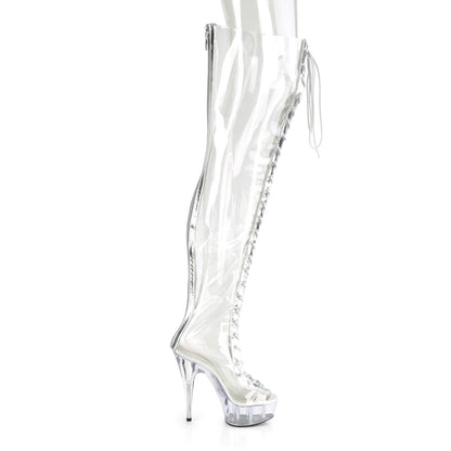Pleaser Womens Boots DELIGHT-3026 Clr-Slv Metalic Pu-TPU/Clr