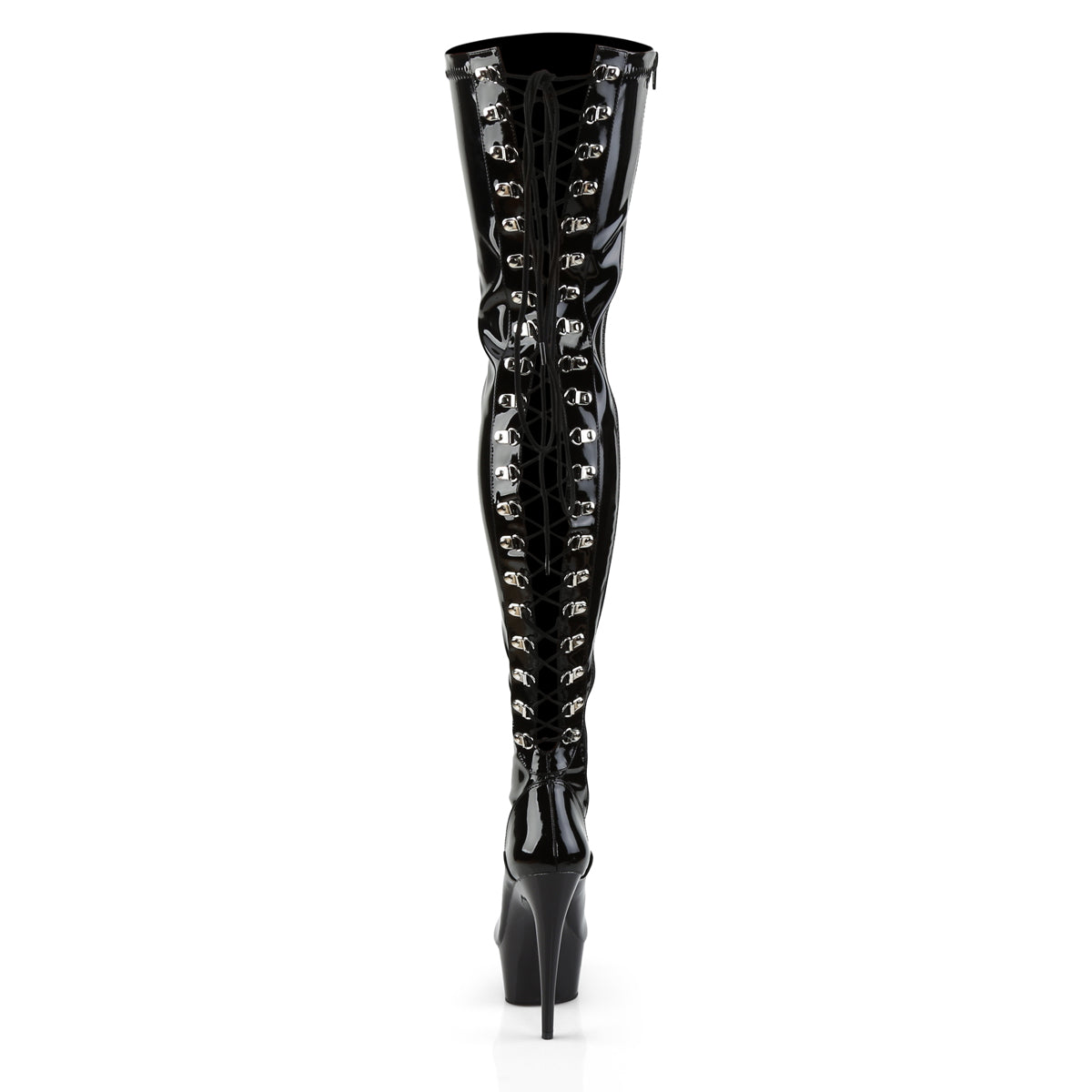 Pleaser Womens Boots. DELIGHT-3063 BLK Str Pat / BLK