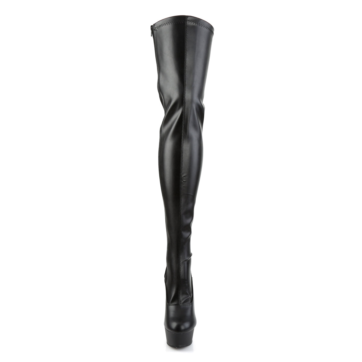Pleaser Womens Boots. DELIGHT-3063 BLK Str Faux Leder / BLK