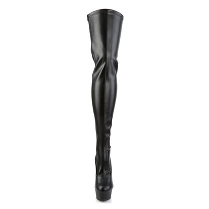 Pleaser Womens Boots. DELIGHT-3063 BLK Str Faux Leder / BLK