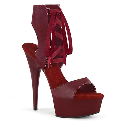 Pleaser Damen Sandalen DELIGHT-600-14 Burgund-Faux-Leder / Burgund Matt