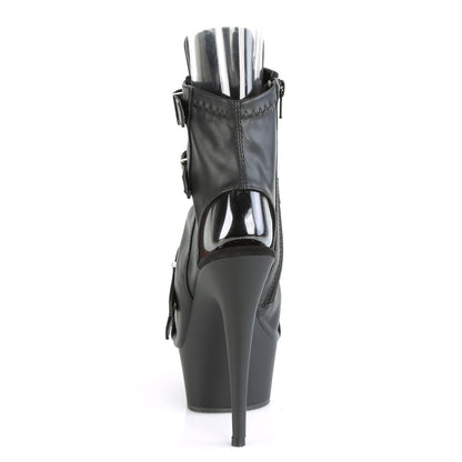 Pleaser Womens Ankle Boots DELIGHT-600-19 Blk Faux Leather/Blk Matte