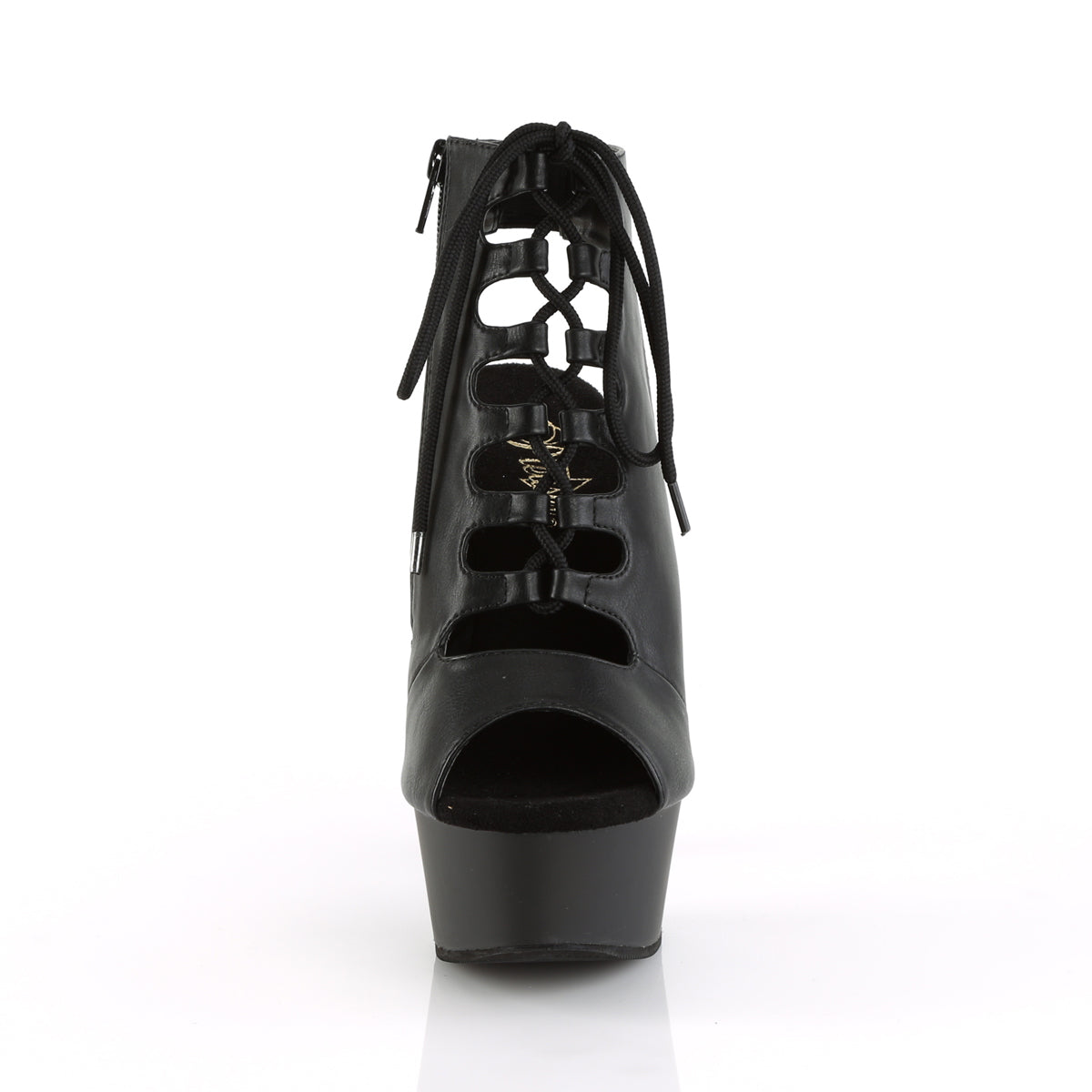 Pleaser Damen Knöchelstiefel DELIGHT-600-20 BLK Faux Leder / BLK Matte