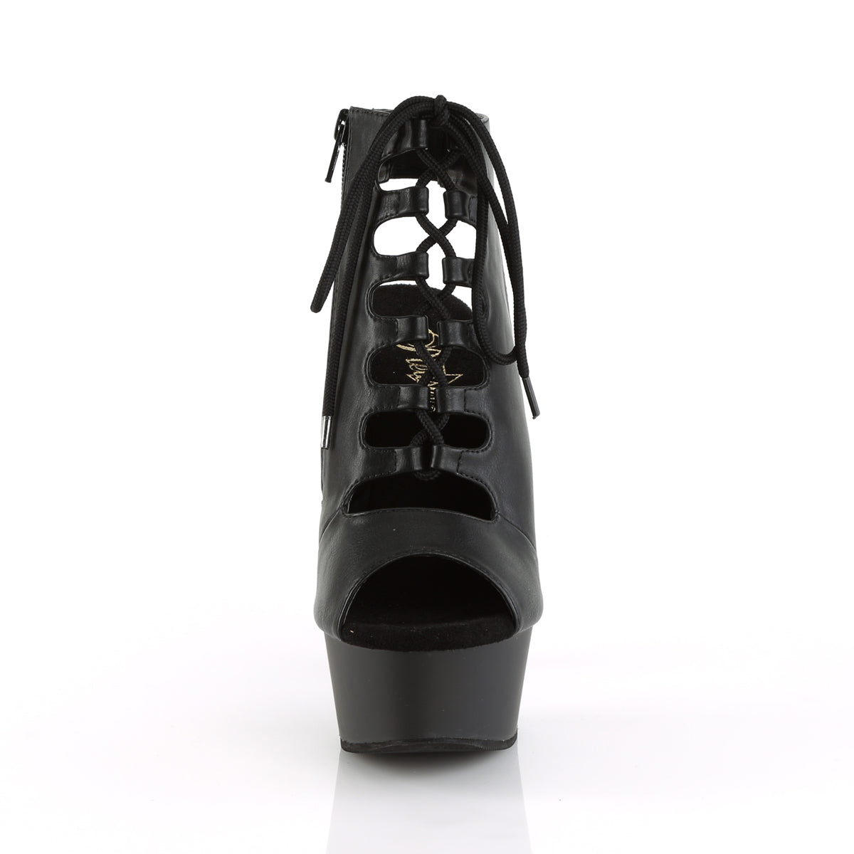 Pleaser Womens Ankle Boots DELIGHT-600-20 Blk Faux Leather/Blk Matte