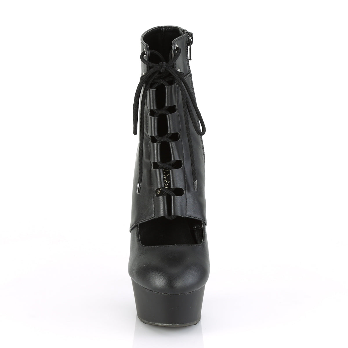 Pleaser Damen Knöchelstiefel DELIGHT-600-21 BLK Faux Leder / BLK Matte
