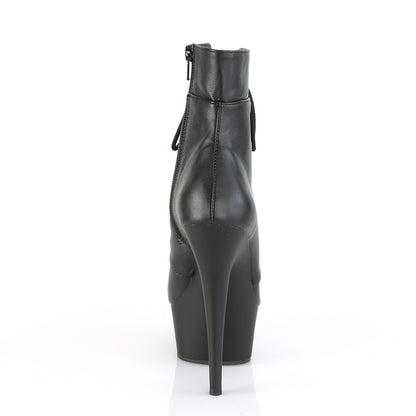 Pleaser Damen Knöchelstiefel DELIGHT-600-21 BLK Faux Leder / BLK Matte