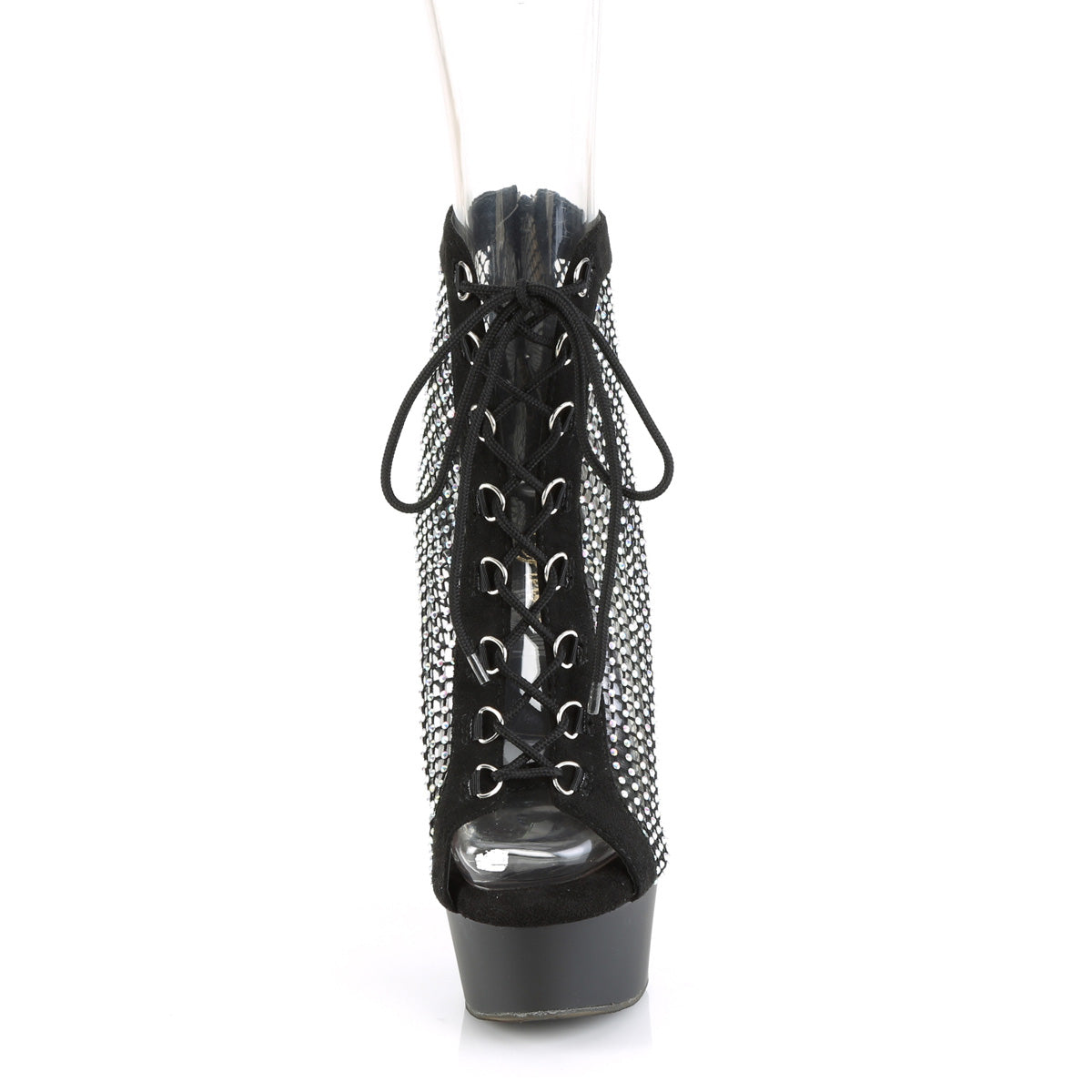 Pleaser  Stiefeletten DELIGHT-600-33RM BLK Faux Wildleder-RS Mesh / BLK Matte